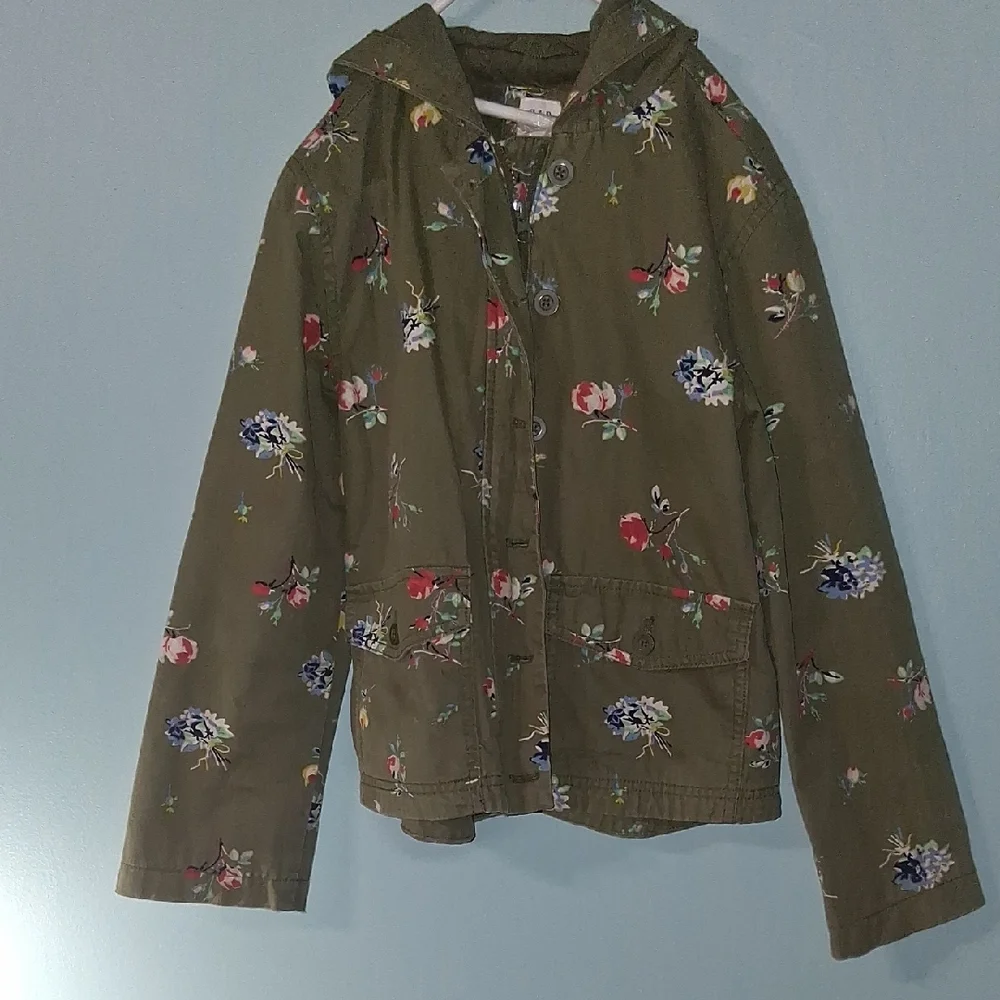 GAP Kids Floral Medium-weight- Olive Green XL